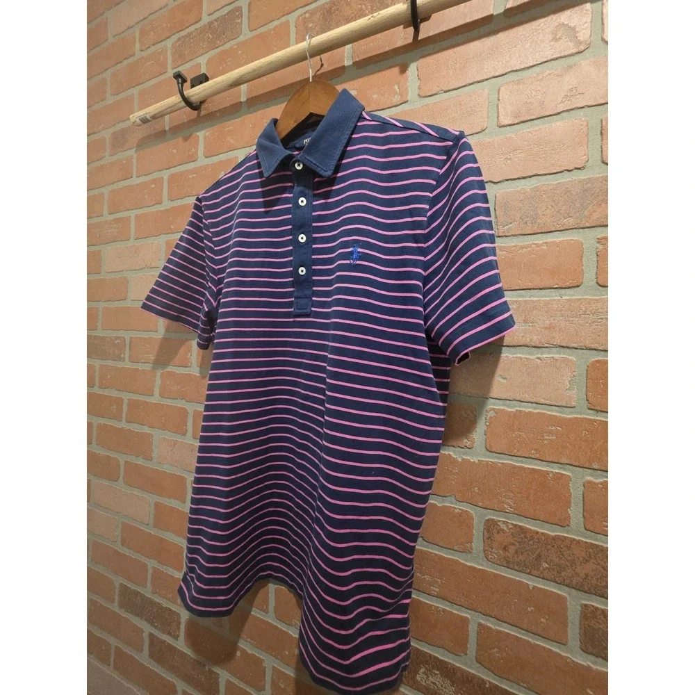 Polo Golf Ralph Lauren Men's Short Sleeve Purple Striped, Medium Stretch Sku 30